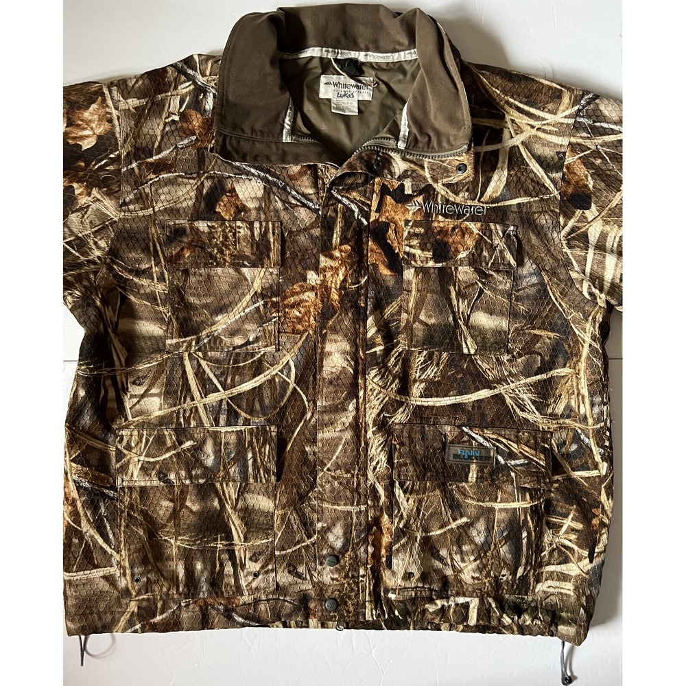 WHITEWATER OUTDOOR - Mens Camo Rain‎ Blocker Lined Hunting Jacket - Large